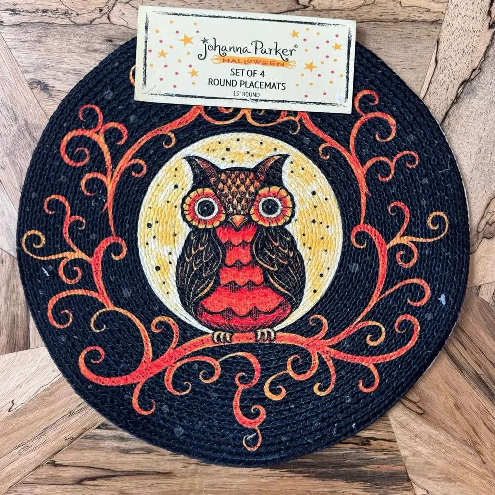 Johanna Parker Halloween Placemats Set of 4 Round 15